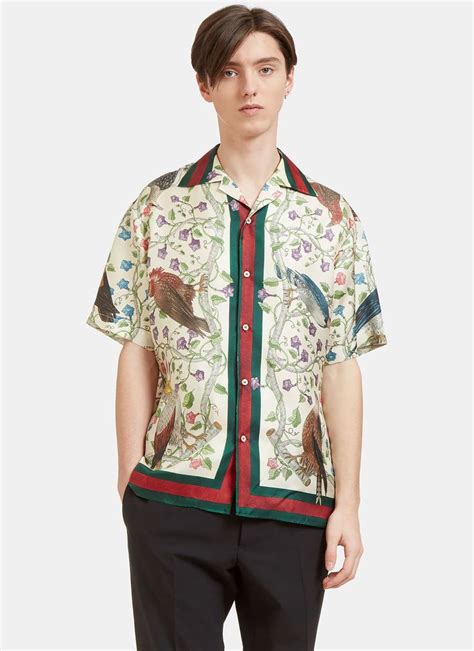 gucci flower bowling shirt|gucci long sleeve button up.